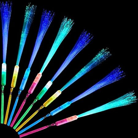 60 Pack Fiber Optic Wands Glow Wands LED Light Up Wand Bulk with 3 Flashing Models Flashing Sticks w | Amazon (US)