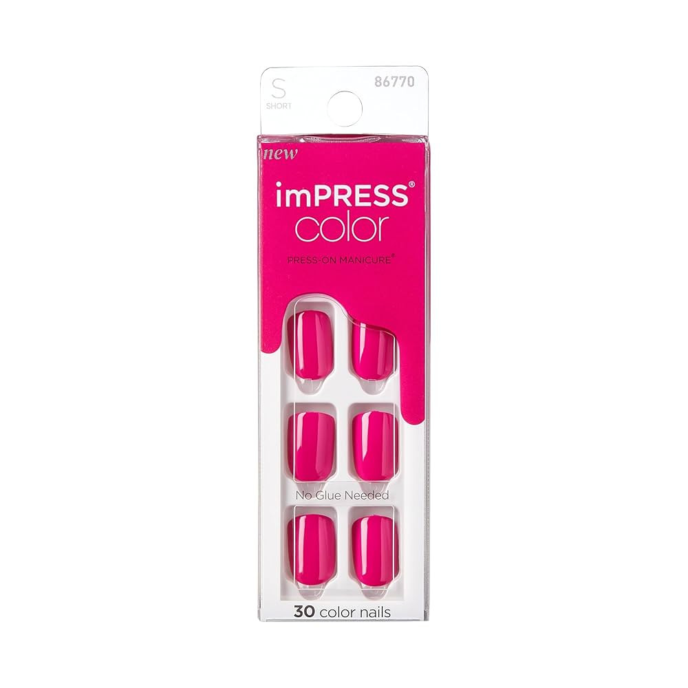 KISS imPRESS Color Press-On Nails Polish-Free Manicure Set, ‘Orchid Festival’, 30 Chip-Proof,... | Amazon (US)