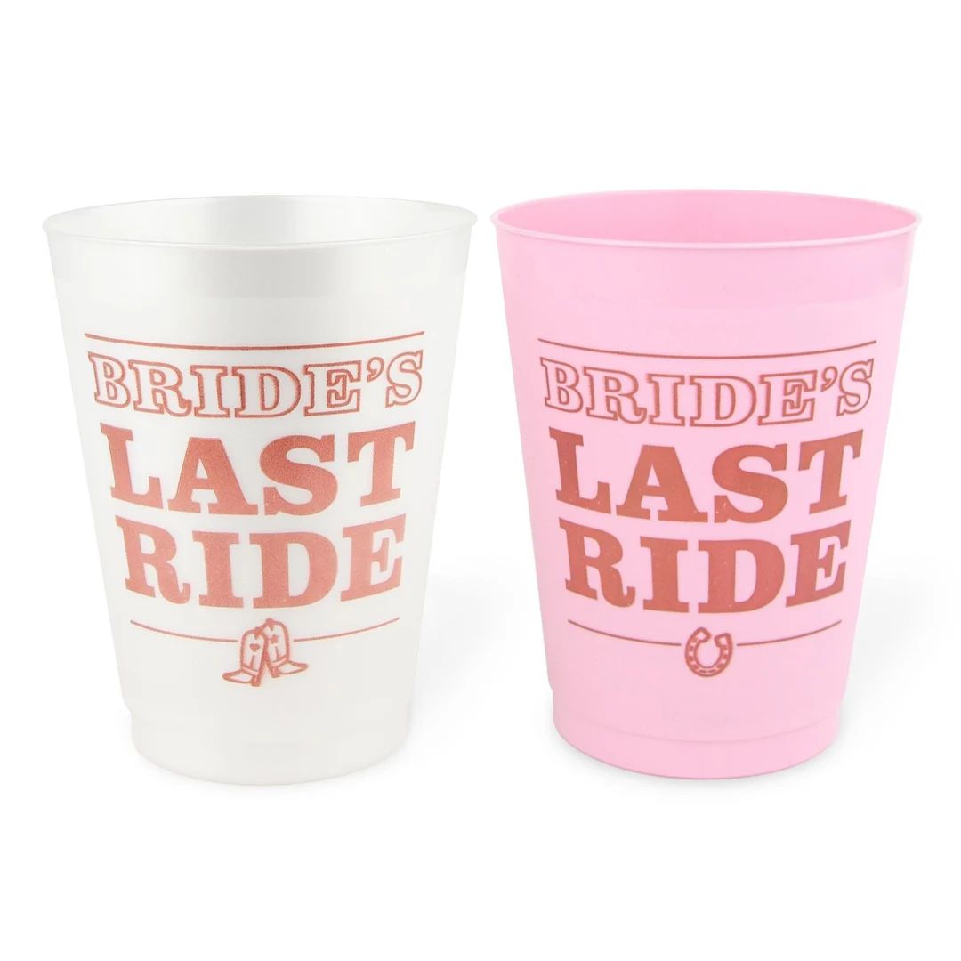 Bride's Last Ride Bachelorette Party Cups | 12 Pack, 16 oz | Reusable Frost Flex Drinkware | Coun... | Etsy (US)