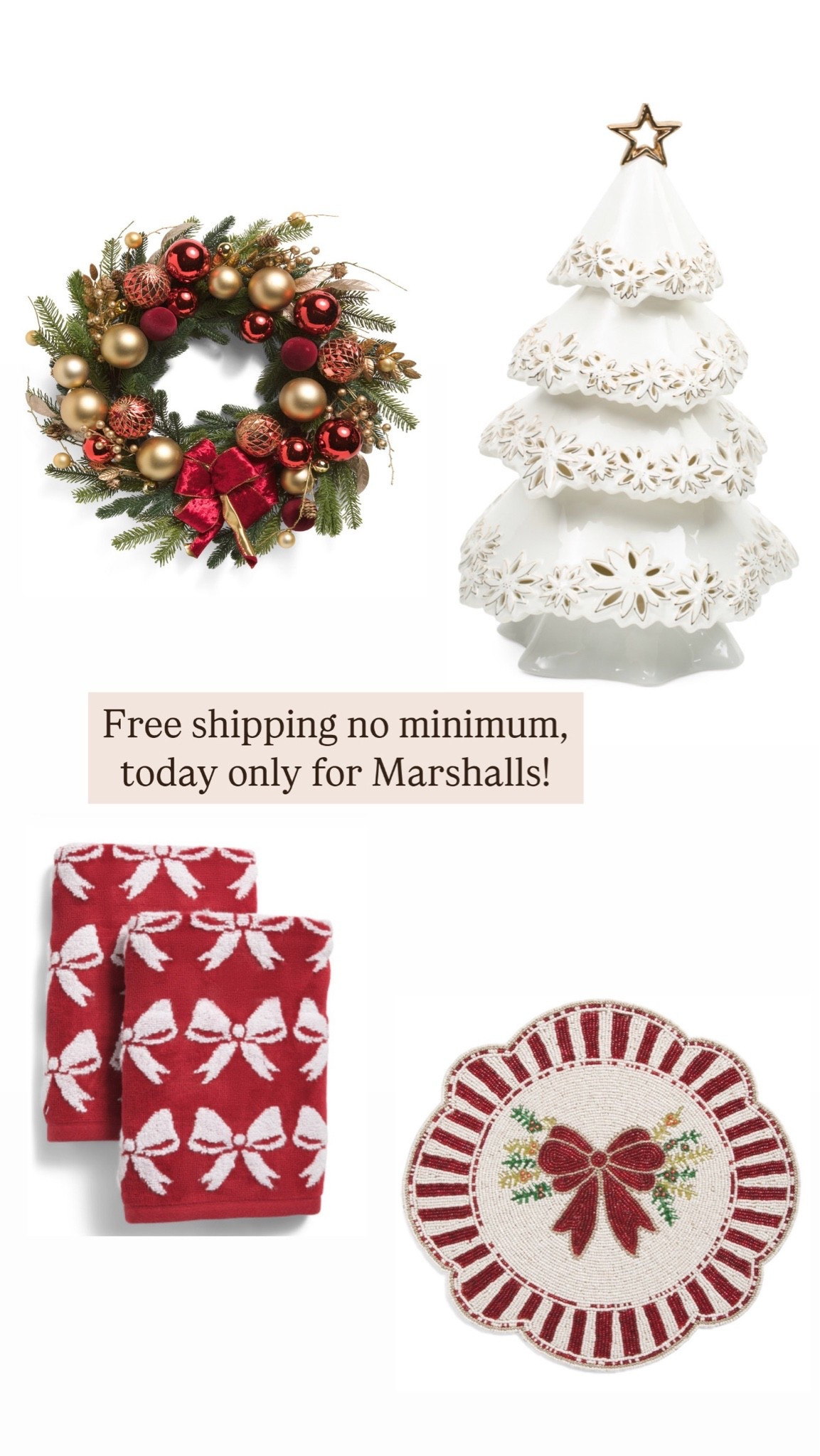 Free shipping, no minimum on Marshalls.com today!