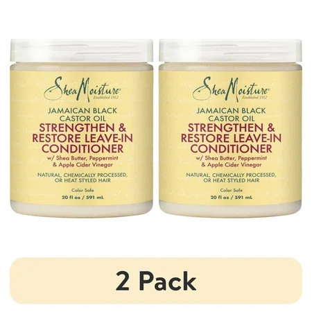 (2 pack) SheaMoisture Leave In Conditioner Jamaican Black Castor Oil 20 oz Jar | Walmart (US)
