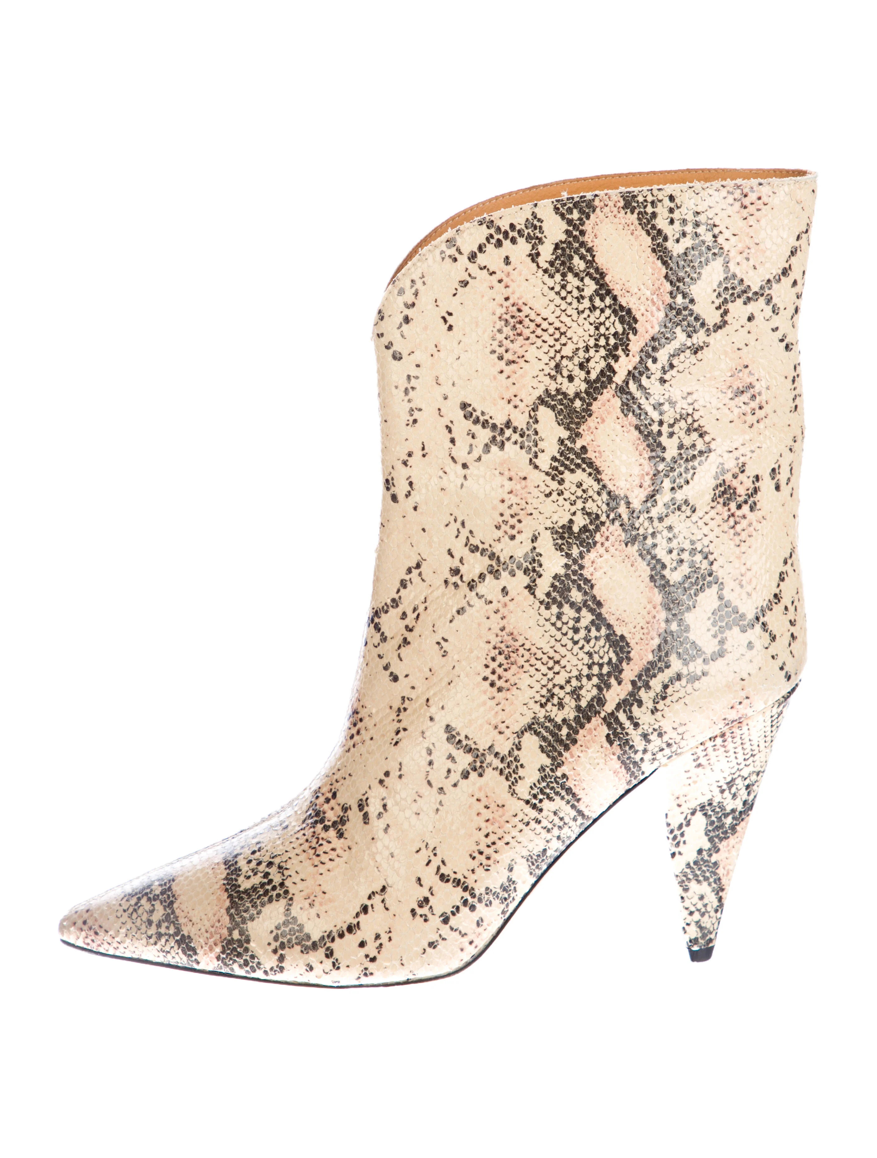 Snakeskin Animal Print Boots | The RealReal