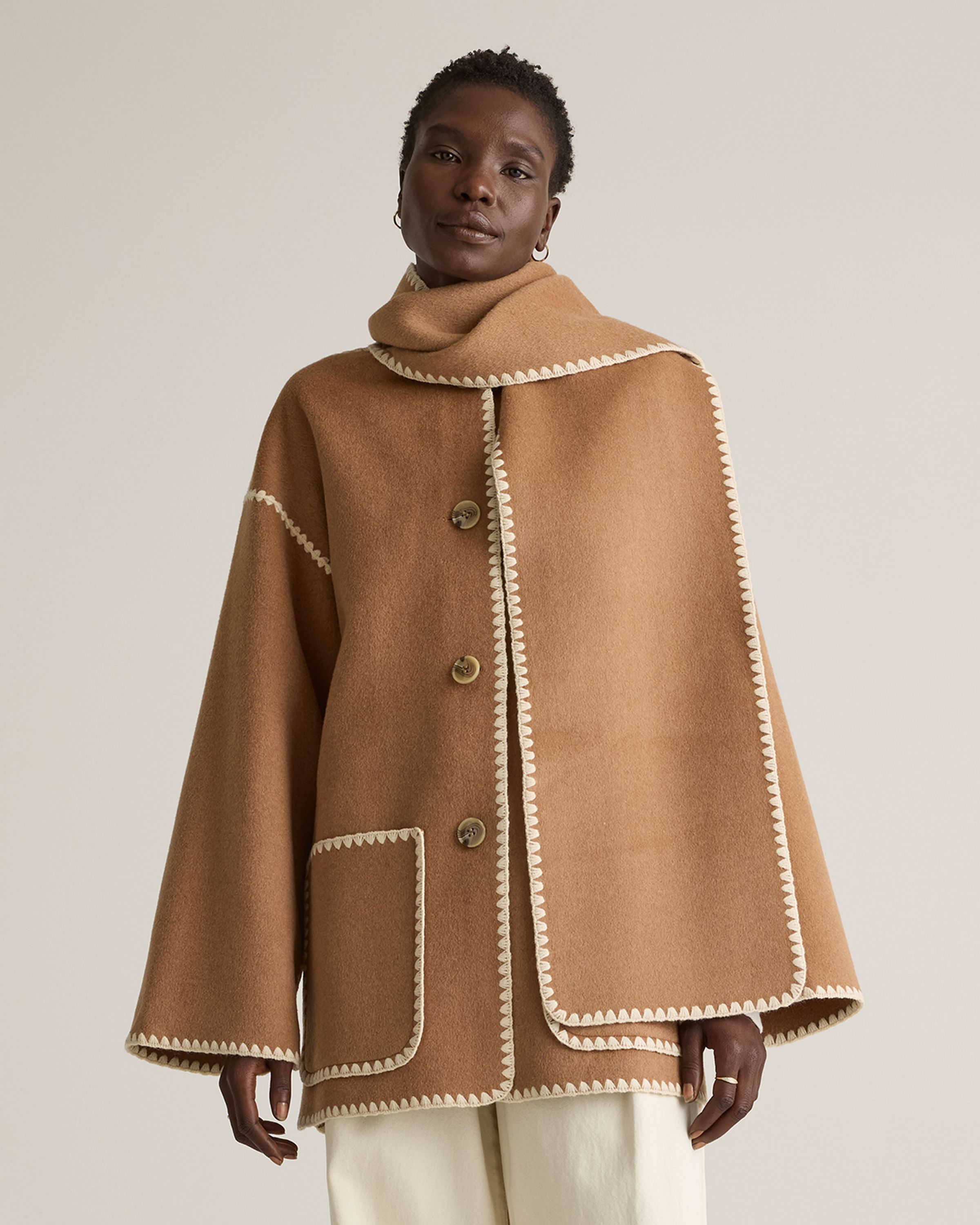 Double-Faced Merino Wool Scarf Coat | Quince