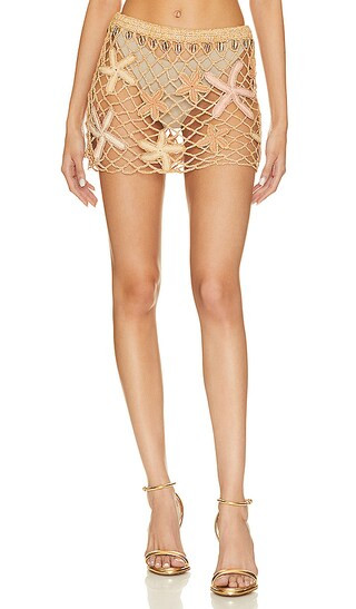 Etta Skirt in Almond Lurex | Revolve Clothing (Global)
