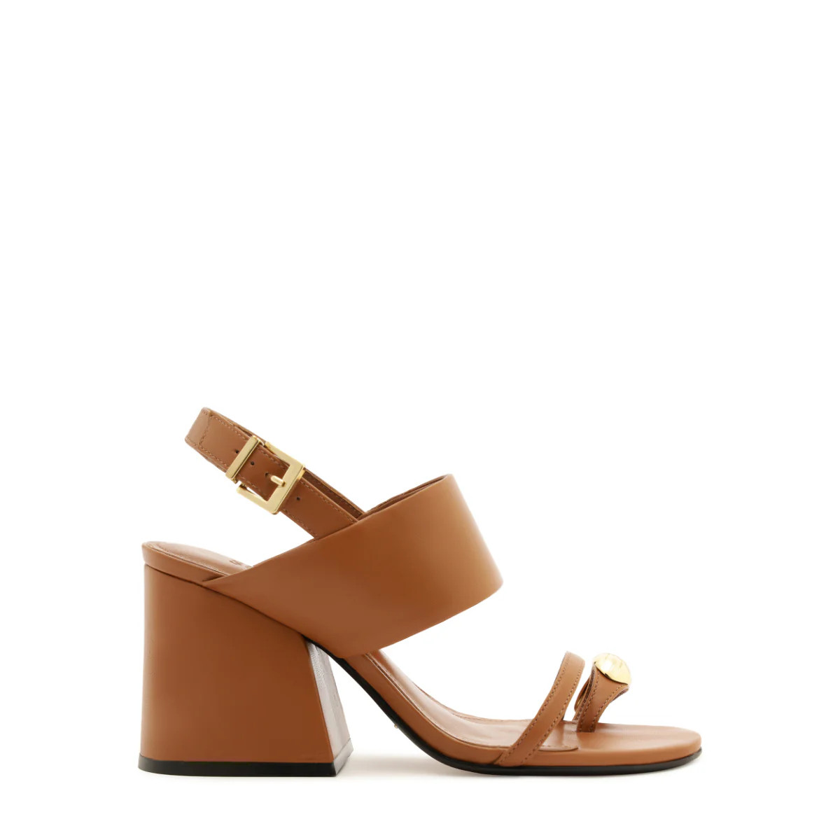 Mandy Leather Sandal in Miele | Over The Moon
