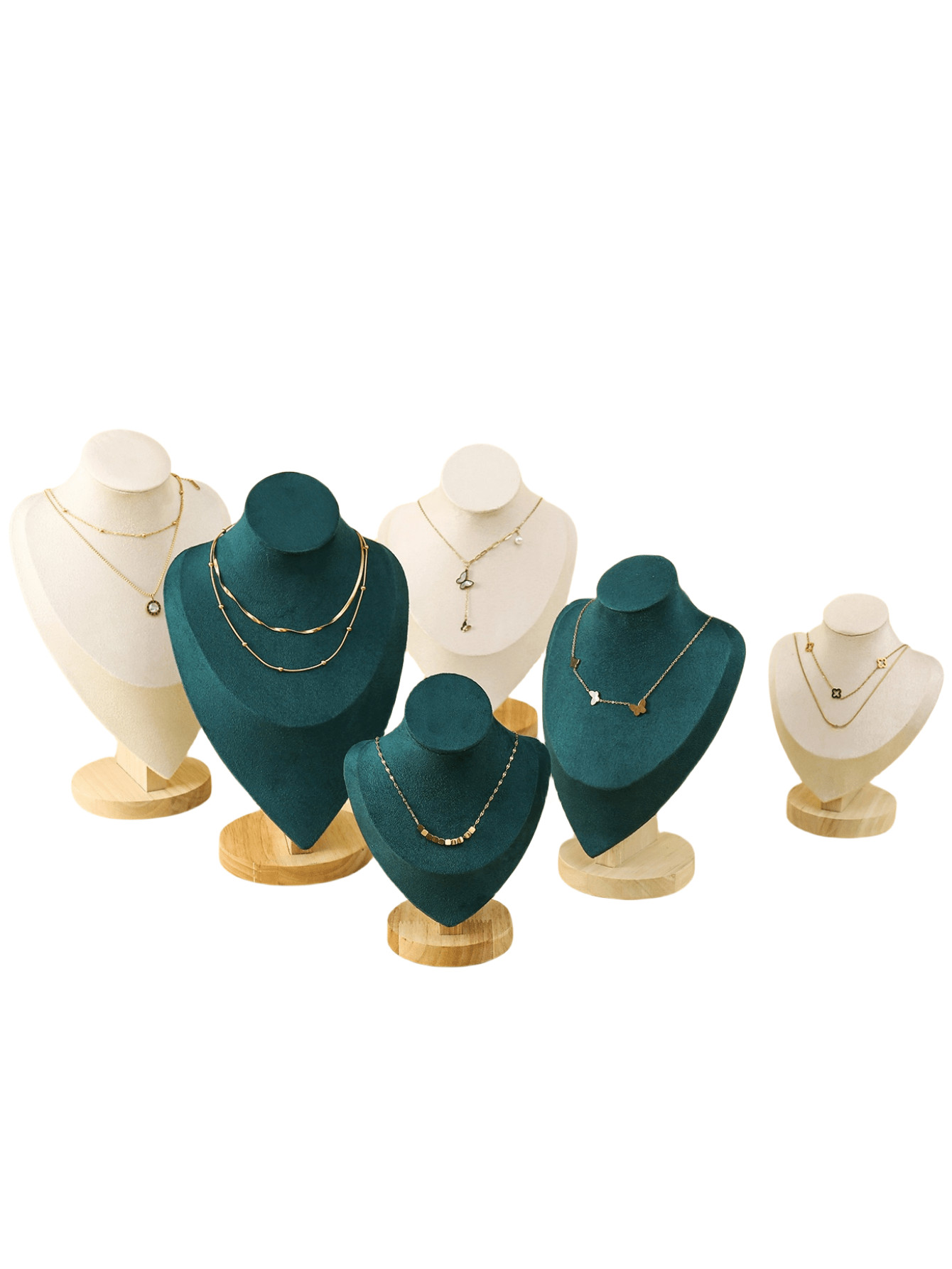 1pc Velvet Wood Jewelry Display Stand Holder For Necklaces And Other Accessories, Heart Shaped, B... | SHEIN