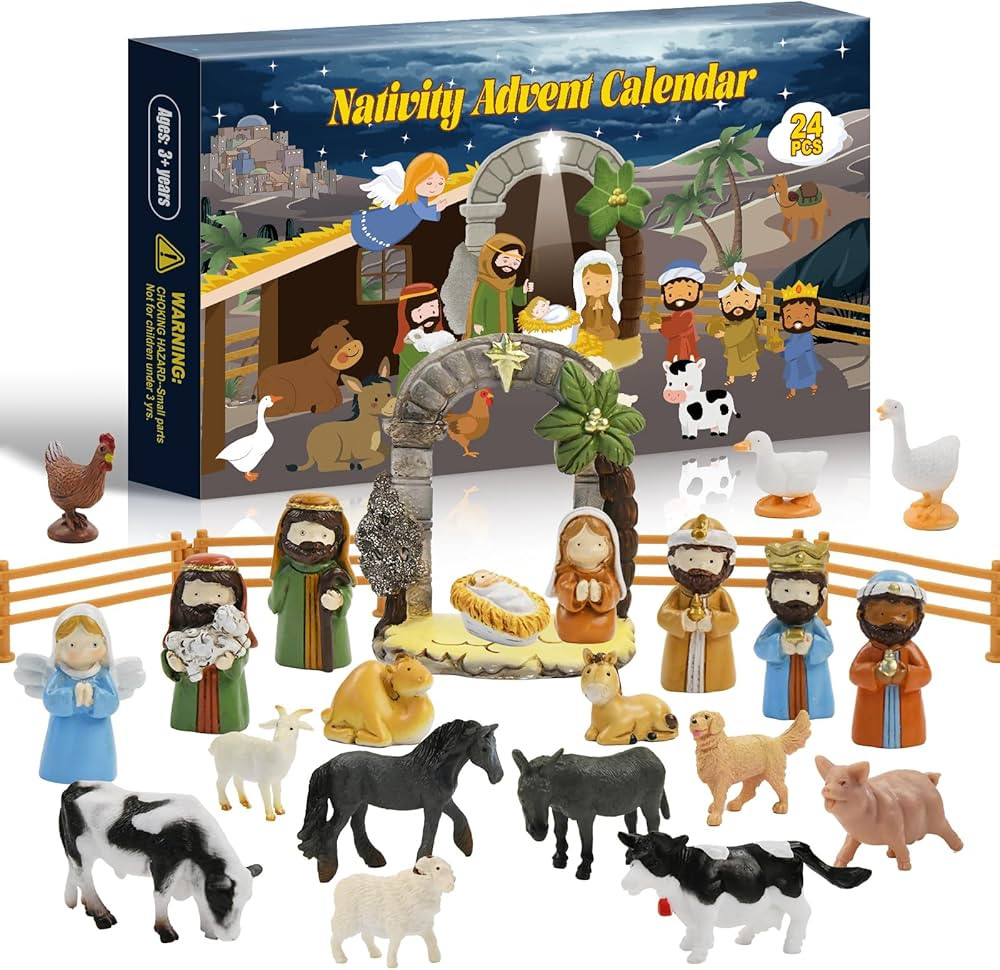 Advent Calendar 2024, 24 Days of Nativity Advent Calendar Scene Toys Kit For Kids, Christmas Coun... | Amazon (US)