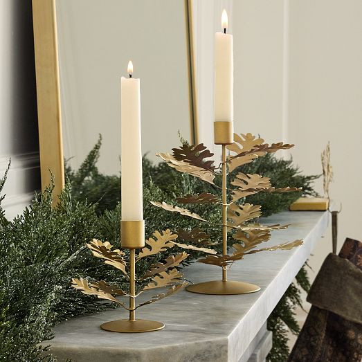 Metal Botanical Taper Holders | West Elm (US)