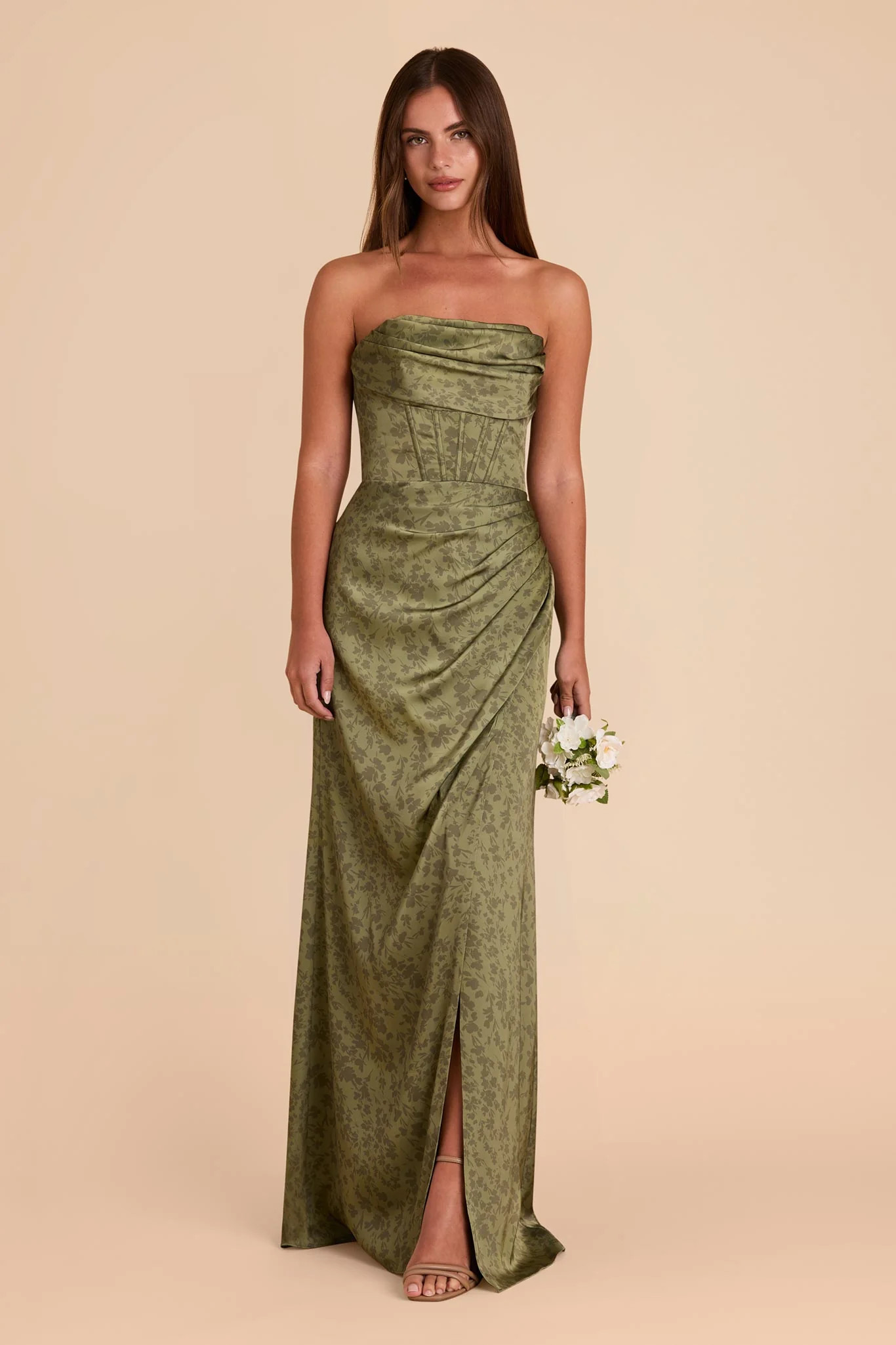Carrie Matte Satin Dress in Bright Martini Dreamy Floral | Birdy Grey | Birdy Grey