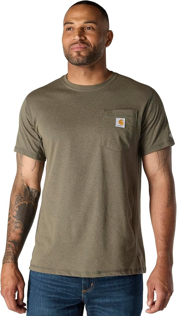 Carhartt Men's 104616 Force® Relaxed Fit Midweight Short Sleeve Pocket | Amazon (US)