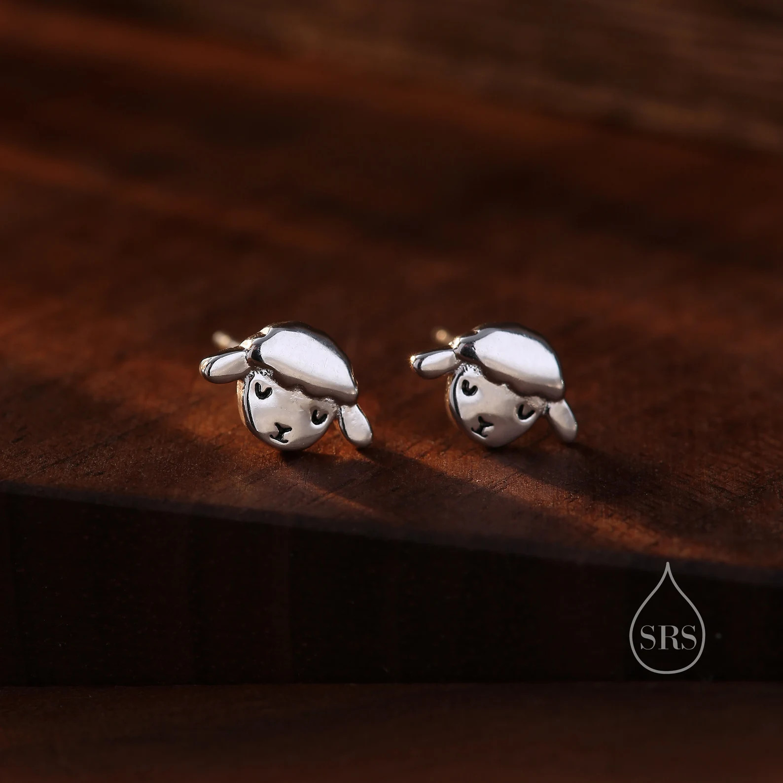 Cute Sheep Stud Earrings in Sterling Silver, Fluffy Sheep Face Earrings, Nature Inspired Sheep He... | Etsy (US)