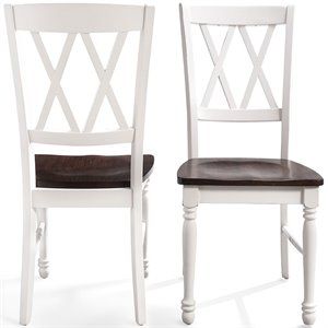 Crosley Shelby Turned Leg Dining Side Chair in White (Set of 2) | Cymax