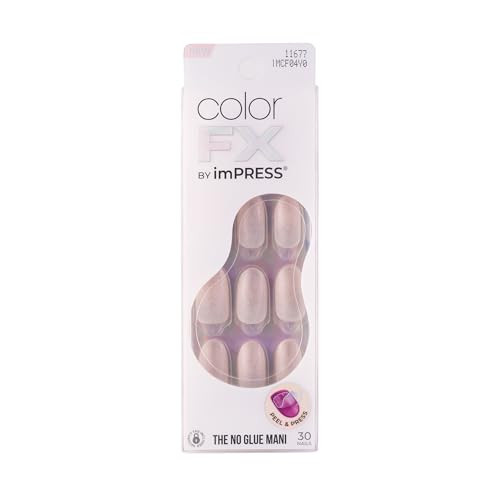 KISS Impress Color FX No Glue Mani 30 Pcs Press on Nails, Medium False Nails, Metallic Chrome & C... | Amazon (US)