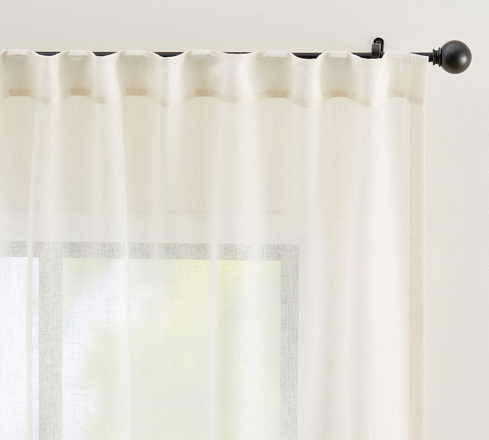 Emery Linen Sheer Curtain | Pottery Barn (US)