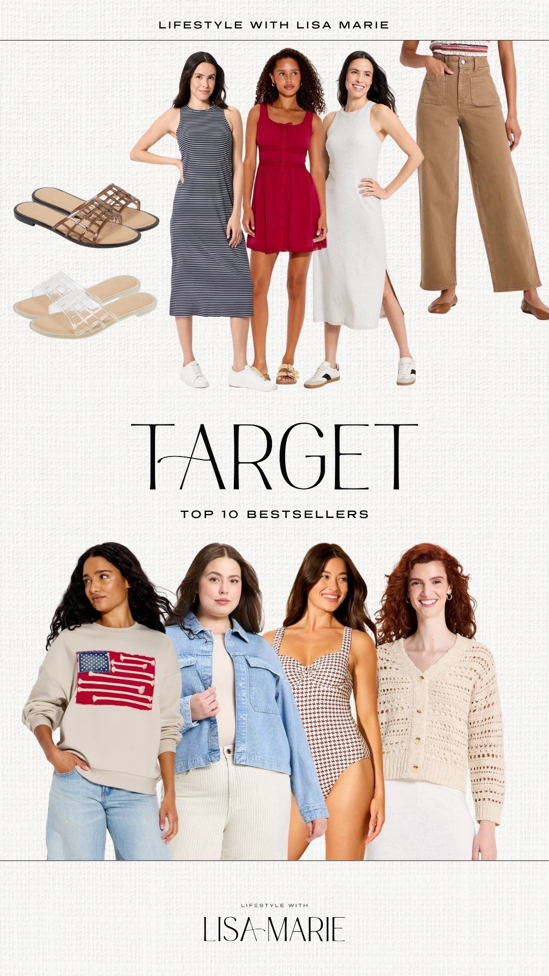 Top 10 bestsellers from Target! Jelly shoes, sandals, and slides. Modal midi dresses for summer. Gingham one piece swimsuits. Red, white and blue flag and Americana clothing. Cropped denim jacket. Summer midi dresses for barbeques and outdoor events.

#LTKmomlife #LTKSeasonal #LTKPetite