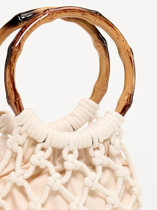 Macrame Ring Handle Bag | Old Navy (US)