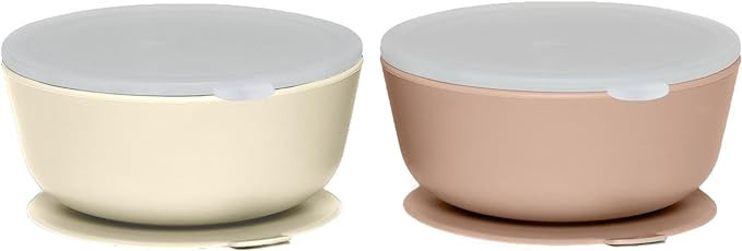 WeeSprout Suction Bowls for Baby (Set of 2) - 100% Silicone Toddler Bowl w/Plastic Lid - Leak Pro... | Amazon (US)