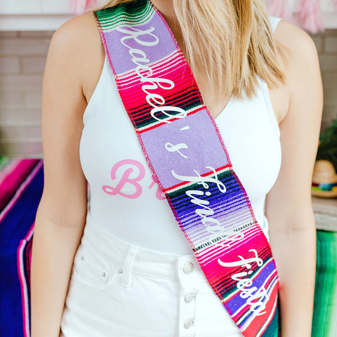Custom Final Fiesta Serape Sash // Wedding // Bride to be, Future Mrs, Shower Gift | Etsy (US)