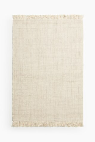 H & M - Fringed wool-blend rug - Beige | H&M (UK, MY, IN, SG, PH, TW, HK)