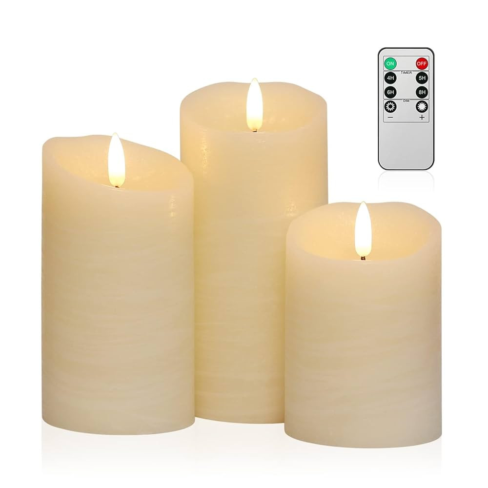 ANGELLOONG Flickering Flameless Candles with Remote, Real Wax Battery Operated LED Fake Candles w... | Amazon (US)