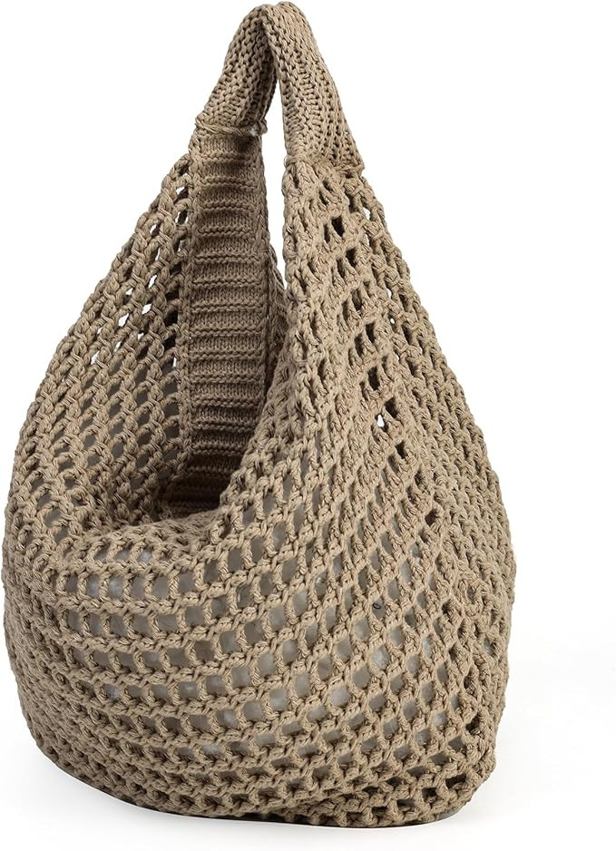Large Beach Bags for Women Summer Beach Tote Bag Aesthetic Tote Bag Hippie Bag Knit Bag | Amazon (US)