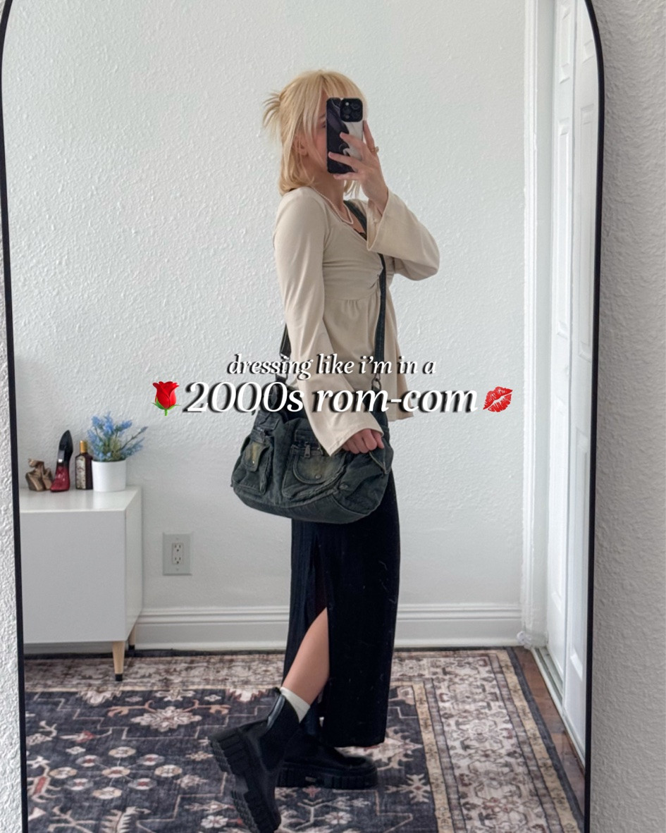 it’s giving 2000s book-girlll 📚💋 the one who’s smart, witty, & definitely not looking for a man 👀 i love this outfit so muchhh! i think it’s super cute! if you want to recreate my look, here is all you need: - a flowy long sleeve top - a midi or maxi skirt - some chunky boots like chelsea boots - an oversized bag (can be denim, suede, leather, etc) - some statement jewelry (pearls or layered chunky beaded necklaces)

#LTKootd