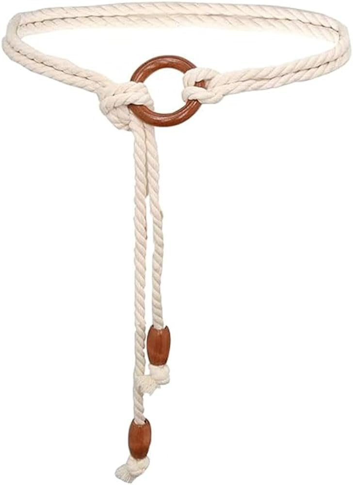 Simple Cotton long Waist Rope Tie Belt Medieval Plus Size For Girl Women Dresses Pants with Tasse... | Amazon (US)