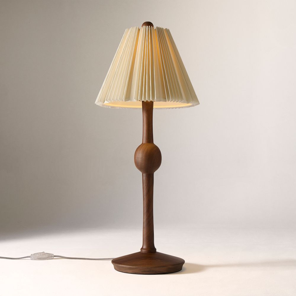 Pierce & Ward Ribbed Wood Table Lamp (20") | West Elm (US)