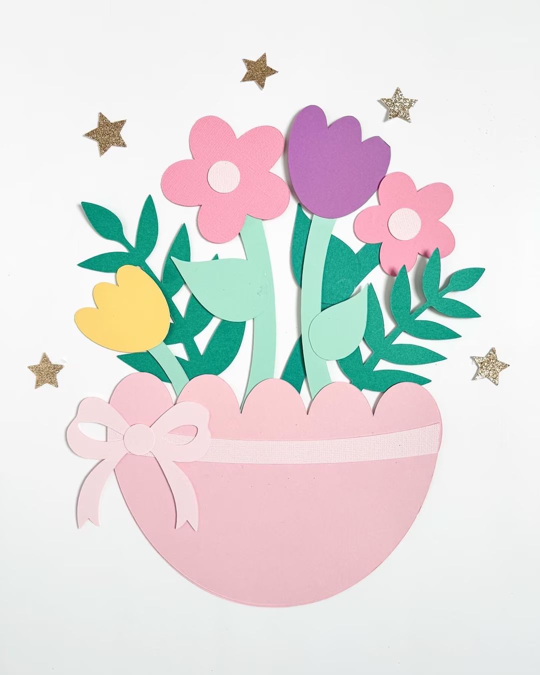 Flower Bow Bouquet Inside Scallop Easter Egg Craft Kit for Kids - Etsy | Etsy (US)