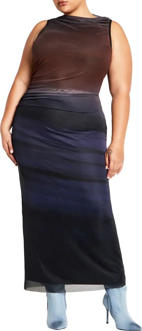 Jordan Print Sleeveless Mesh Maxi Dress | Nordstrom