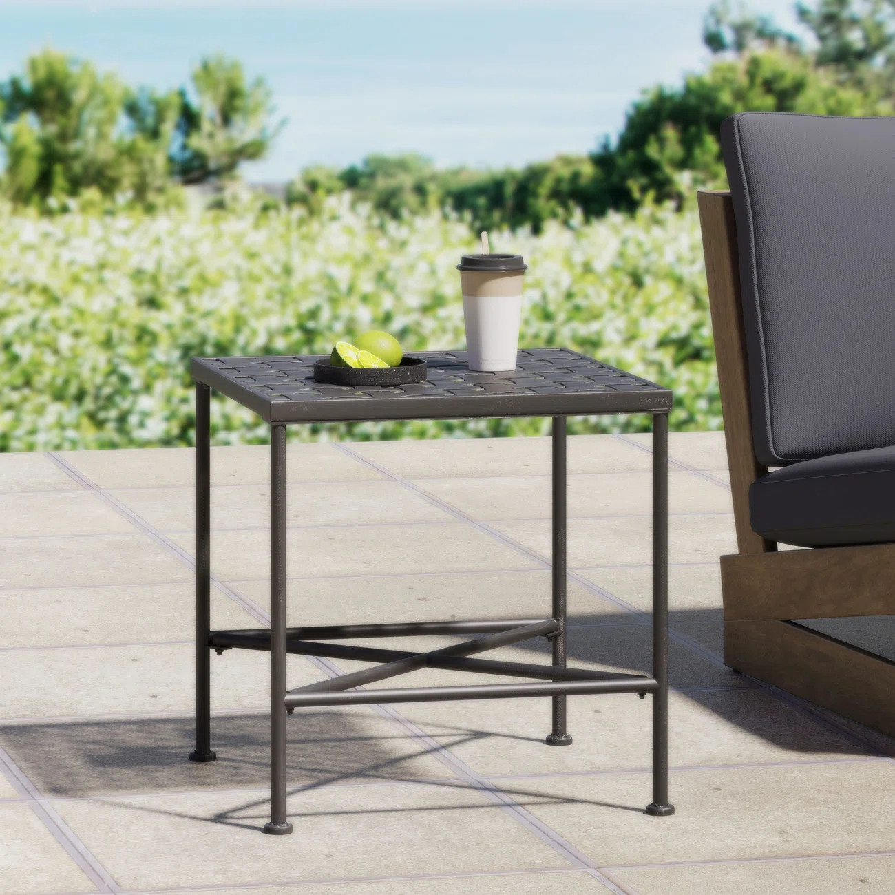 Hanselman Square Metal Outdoor Side Table | Wayfair North America