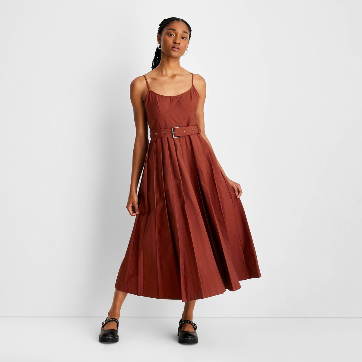Women's Strappy Pleated Midi Dress - Future Collective™ with Reese Blutstein | Target
