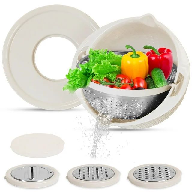 4 in 1 Colander with Mixing Bowl Set iMounTEK Food Strainers Stainless Steel Colanders Set for Ki... | Walmart (US)