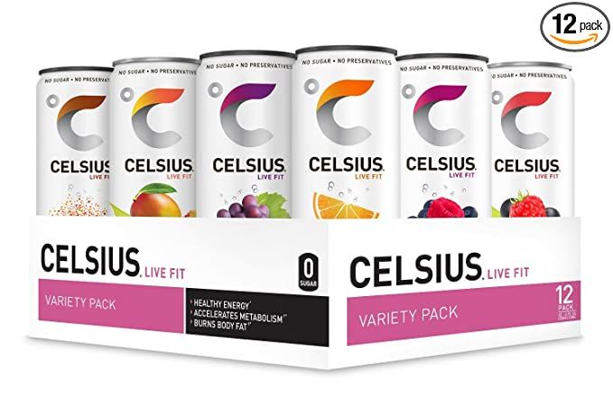 CELSIUS Essential Energy Drink, 12 Fl Oz, Official Variety Pack (Pack of 12) | Amazon (US)