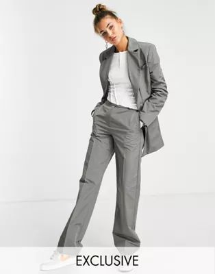 COLLUSION Y2K nylon tech tailored trousers co-ord in grey | ASOS (Global)