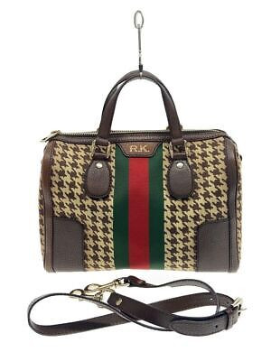 GUCCI Boston bag leather brown houndstooth 271623 Used | eBay US