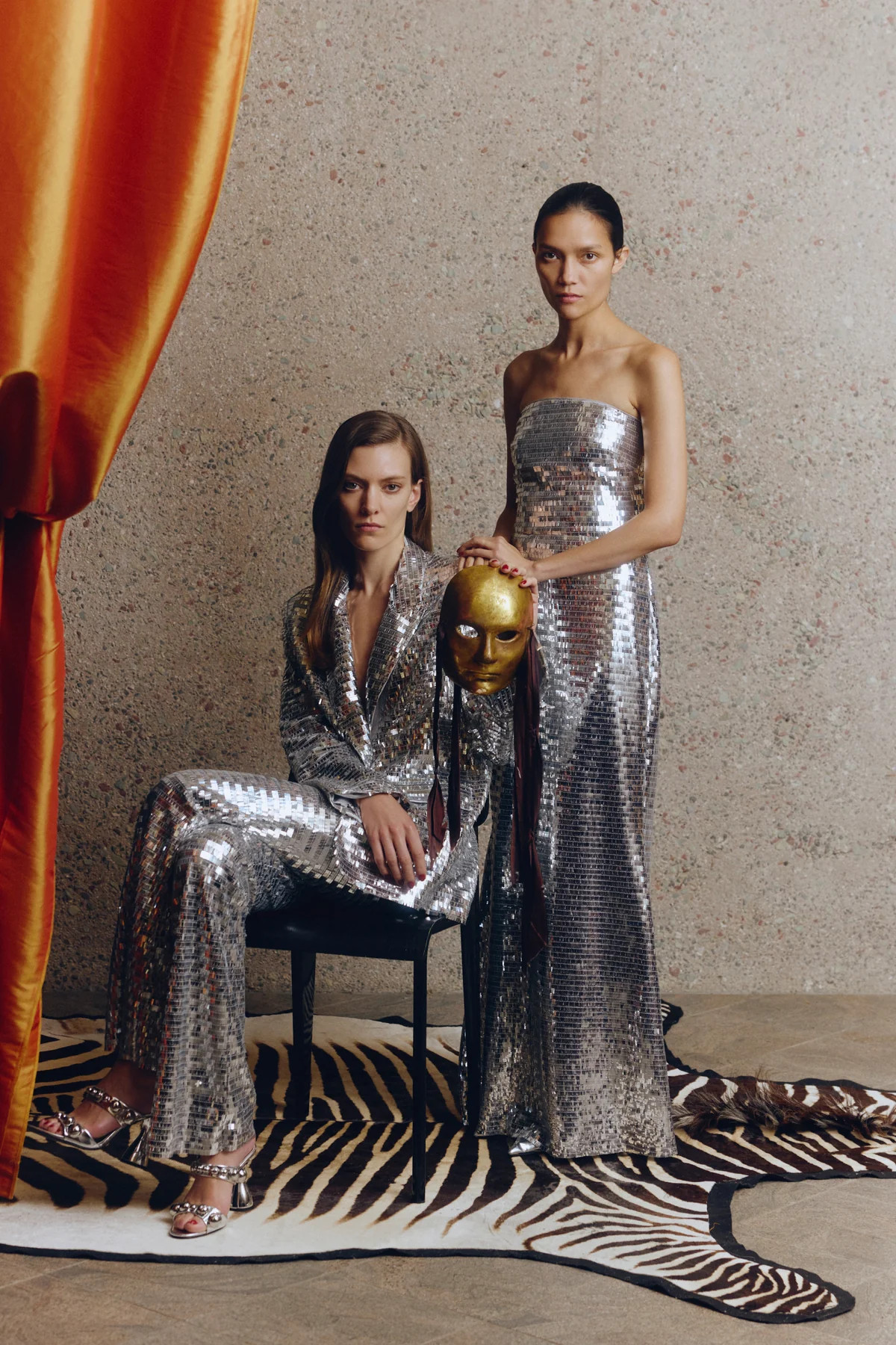 Sculpty
           Strapless Sequin Dress in Satellite Silver | Simon Miller