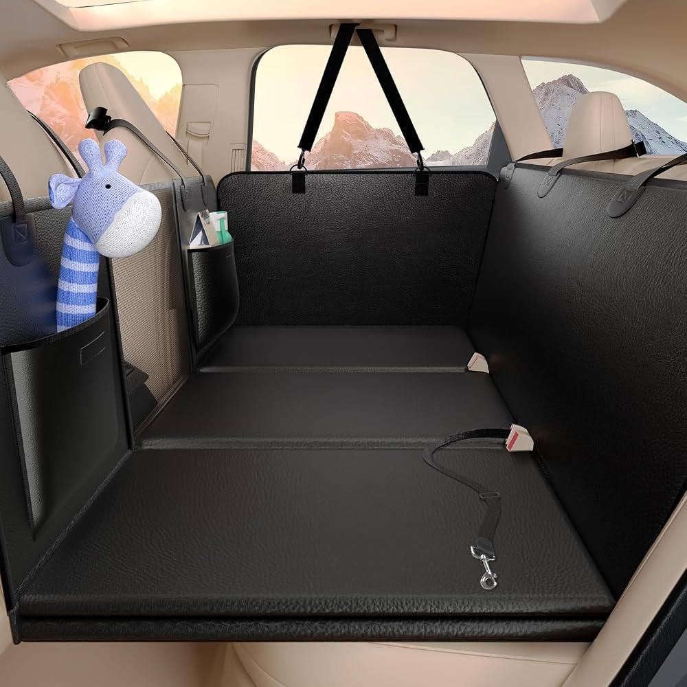 Back Seat Extender for Dogs Upgraded Anti-Scratch PU Leather, Hard Bottom Dog Car Seat Cover for ... | Amazon (US)