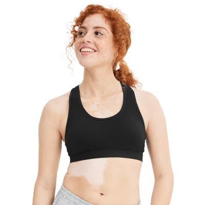 Jockey Women's Seamfree Mid Impact Sports Bra 2XL Black Night | Target
