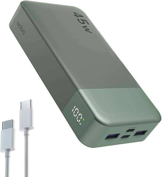 NOBIS Power Bank, 45W 20000mAh Portable Charger, USB C Fast Charging, 4 Ports External Battery Pa... | Amazon (UK)