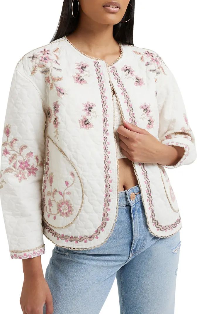 Embroidered Quilted Cotton Jacket | Nordstrom