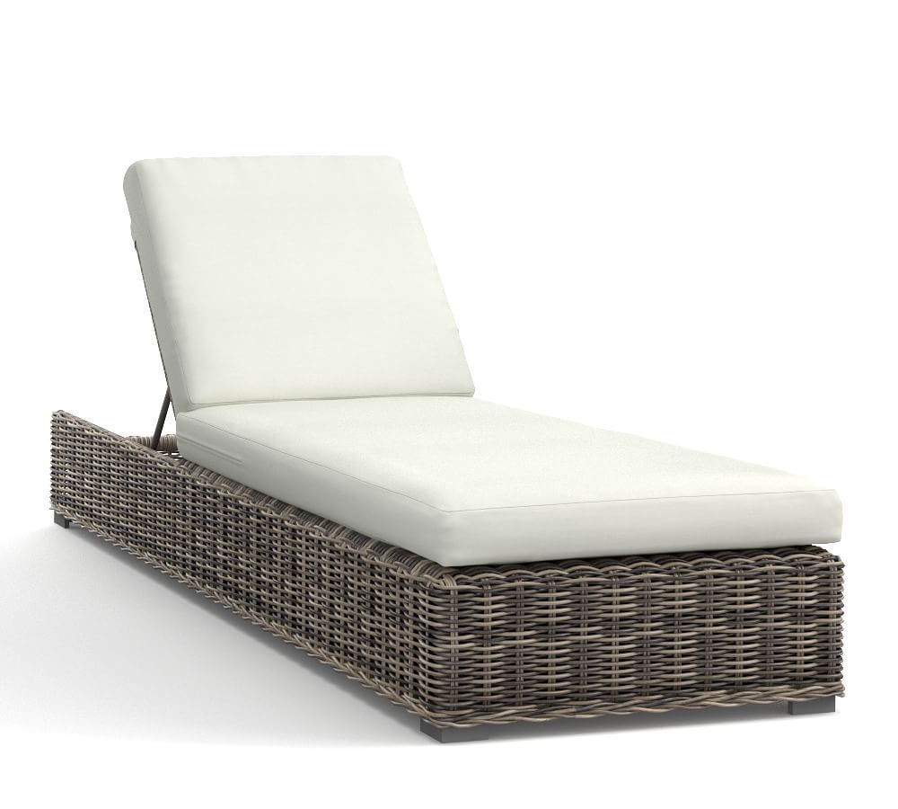 Huntington All-Weather Wicker Chaise Lounge with Cushion, Natural | Pottery Barn (US)