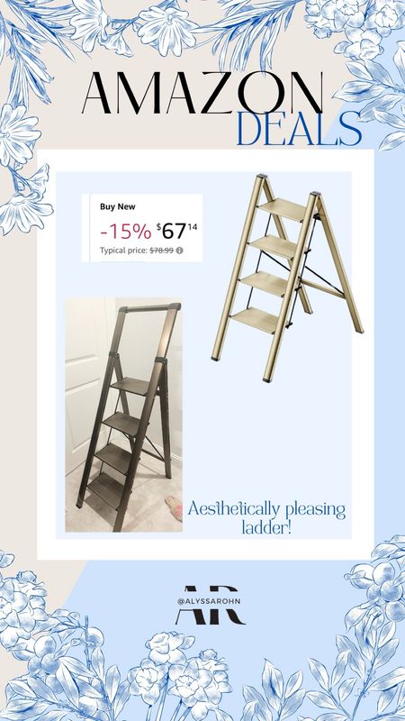 Amazon deals. Aesthetically pleasing ladder. Gold ladder

#LTKhome #LTKfindsunder100 #LTKsalealert