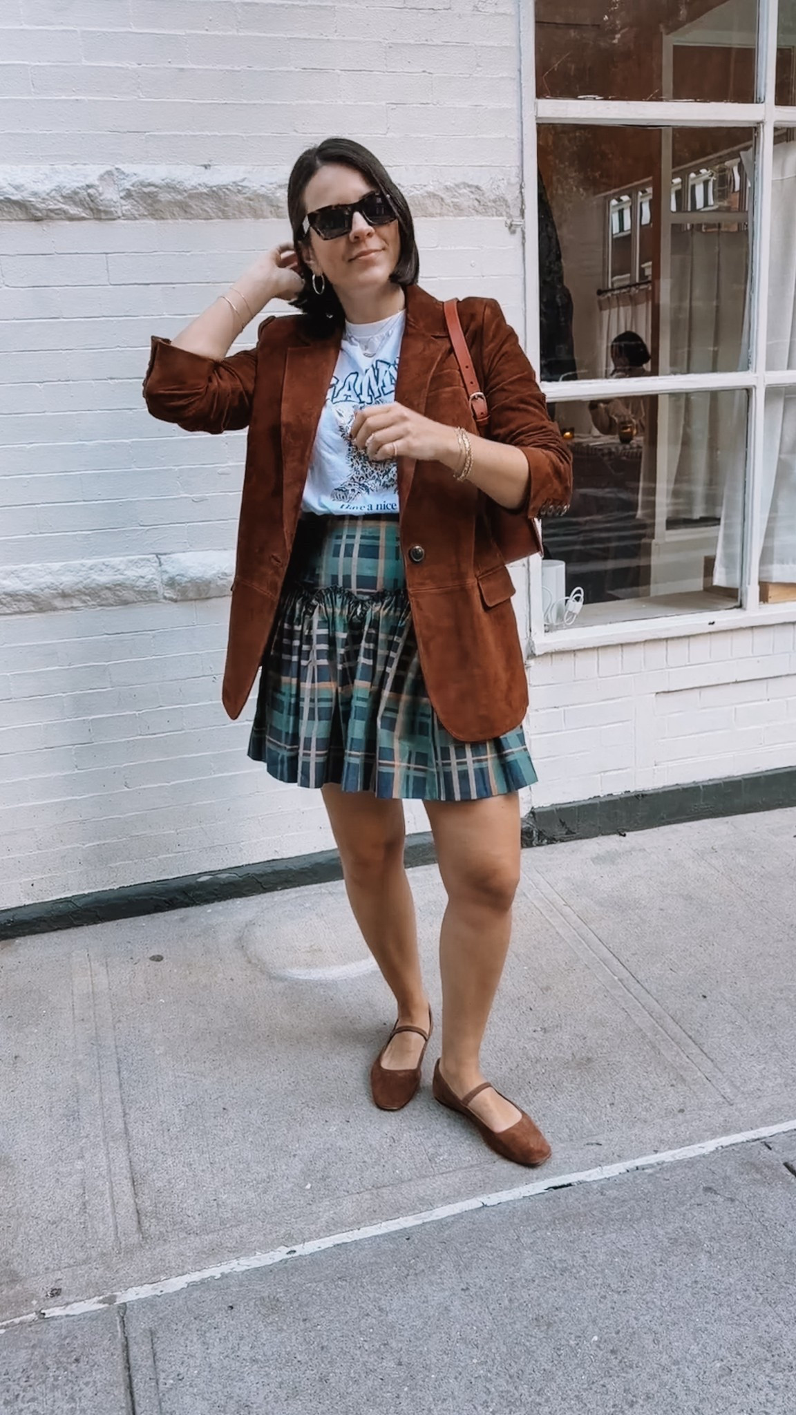 Fall outfit idea. Suede blazer from Madewell. Anthropologie skirt. Madewell Mary Jane’s 

#LTKFindsUnder50 #LTKStyleTip #LTKFindsUnder100