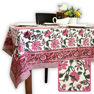 Romantic Floral Block Print Tablecloth Collection | Bed Bath & Beyond