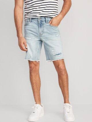 Slim Ripped Cut-Off Jean Shorts for Men -- 9-inch inseam | Old Navy (US)