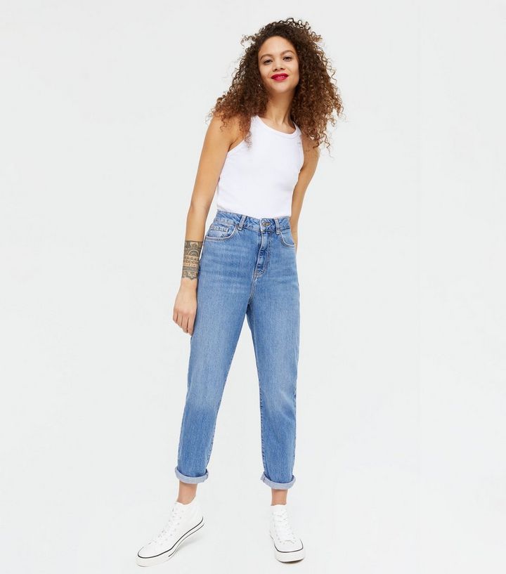 Petite Blue Waist Enhance Tori Mom Jeans
						
						Add to Saved Items
						Remove from Saved ... | New Look (UK)