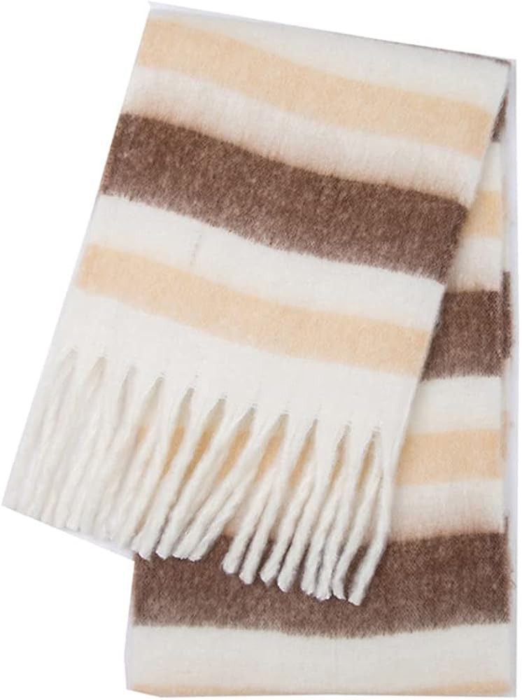 OUNIYA Big Chunky Plaid Scarf Colorful Checked Oversized Thick Scarves Soft Large Cashmere Wool W... | Amazon (US)