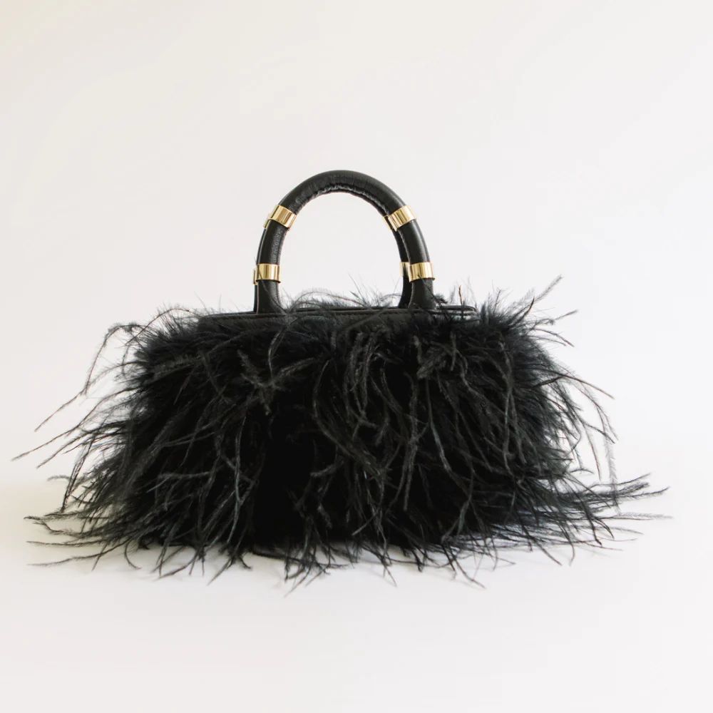 J. LOWERY EMILY Feather Bag | Black | J. LOWERY