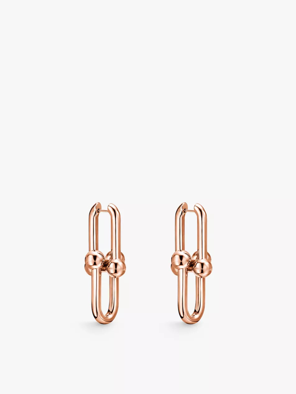 Tiffany HardWear 18ct rose-gold earrings | Selfridges